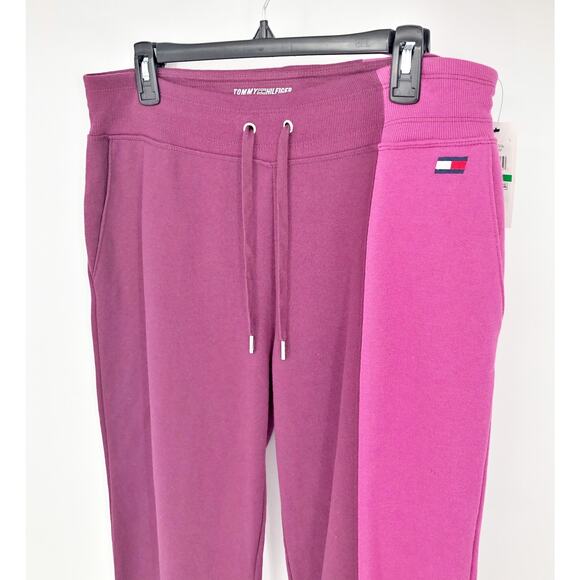 TOMMY HILFIGER SPORT Womens Athletic Sweatpants Large Pink Purple NWT - Picture 6 of 12